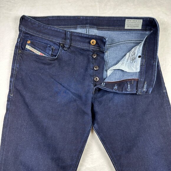 Diesel Sleenker Slim Skinny Jeans Men’s W34 L32 Dark Wash Stretch Denim 0607A - Picture 4 of 11